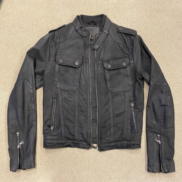 Mens Guess Tisto Waxed Denim Jacket 